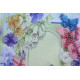 Postcard-envelope for microbead embroidery Dragonfly and Butterfly