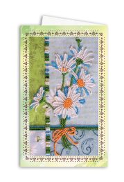 Postcard-envelope for microbead embroidery Chamomile