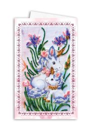 Postcard-envelope for microbead embroidery Unicorns