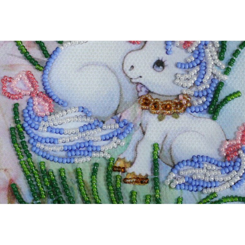 Postcard-envelope for microbead embroidery Unicorns