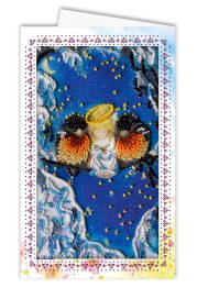 Postcard-envelope for microbead embroidery Together warmer
