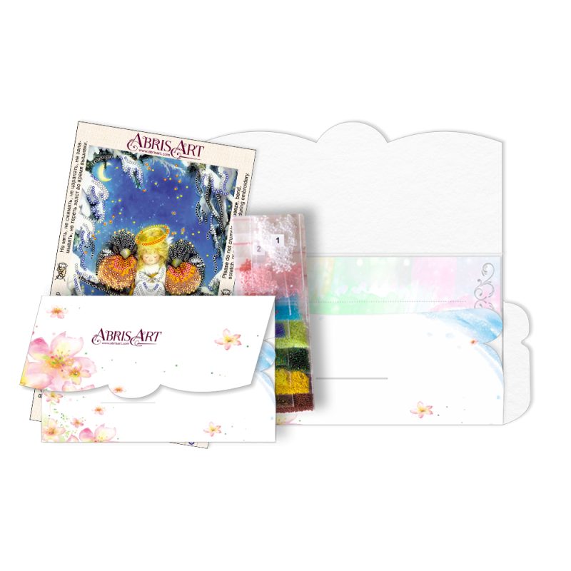 Postcard-envelope for microbead embroidery Together warmer