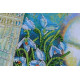Postcard-envelope for microbead embroidery Snowdrops