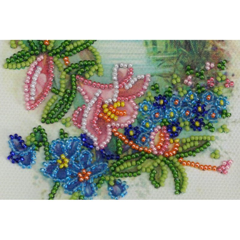Postcard-envelope for microbead embroidery Provence