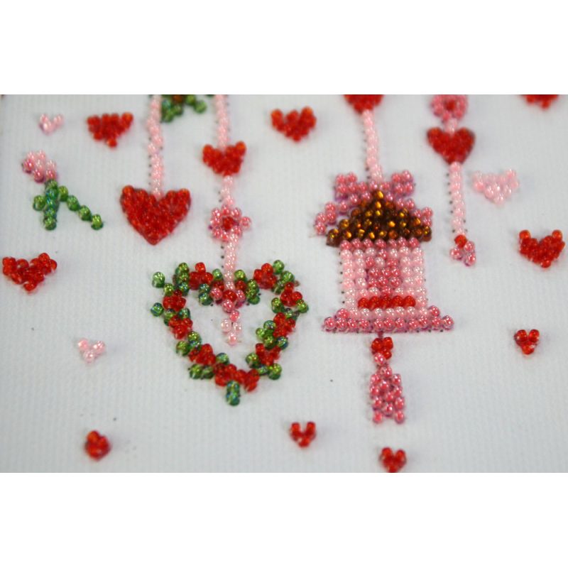 Postcard-envelope for microbead embroidery Wedding tinsel