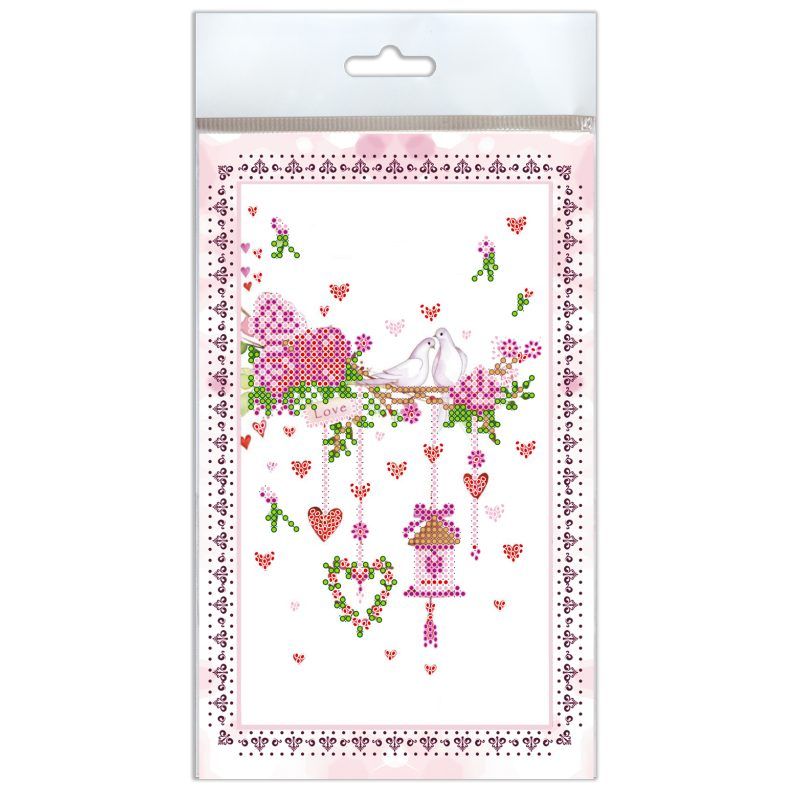 Postcard-envelope for microbead embroidery Wedding tinsel