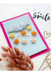 Keychain cross-stitch kit Among stars and clouds