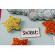 Keychain cross-stitch kit Among stars and clouds