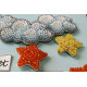 Keychain cross-stitch kit Among stars and clouds