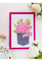 Keychain cross-stitch kit With an open heart