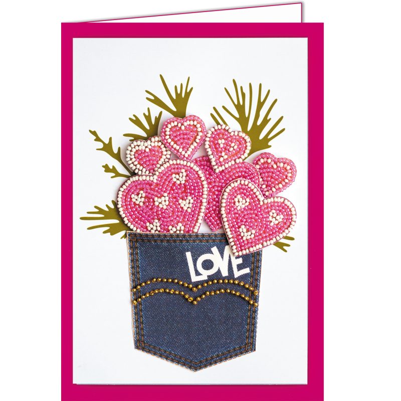 Keychain cross-stitch kit With an open heart