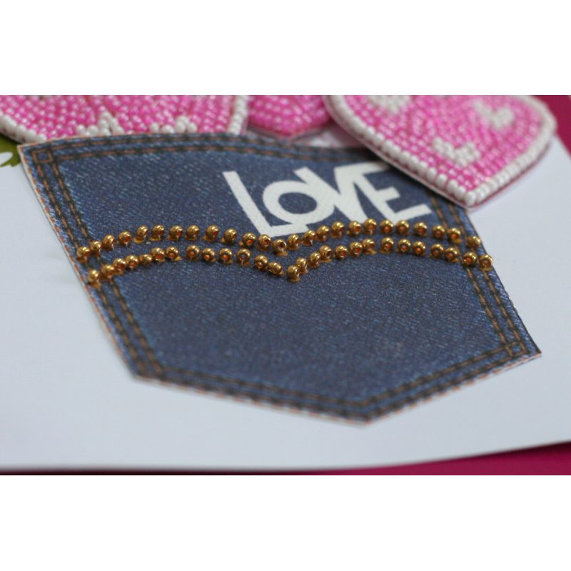Keychain cross-stitch kit With an open heart