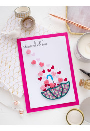 Keychain cross-stitch kit Love rain