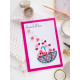 Keychain cross-stitch kit Love rain