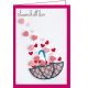 Keychain cross-stitch kit Love rain