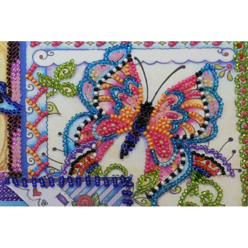 Photo frame kit for bead embroidery "Summer patchwork"