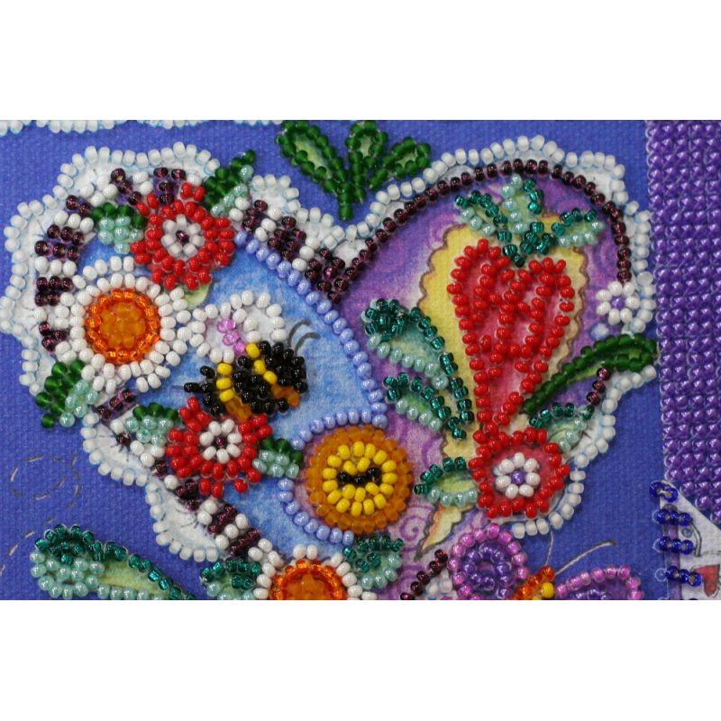 Photo frame kit for bead embroidery "Summer patchwork"