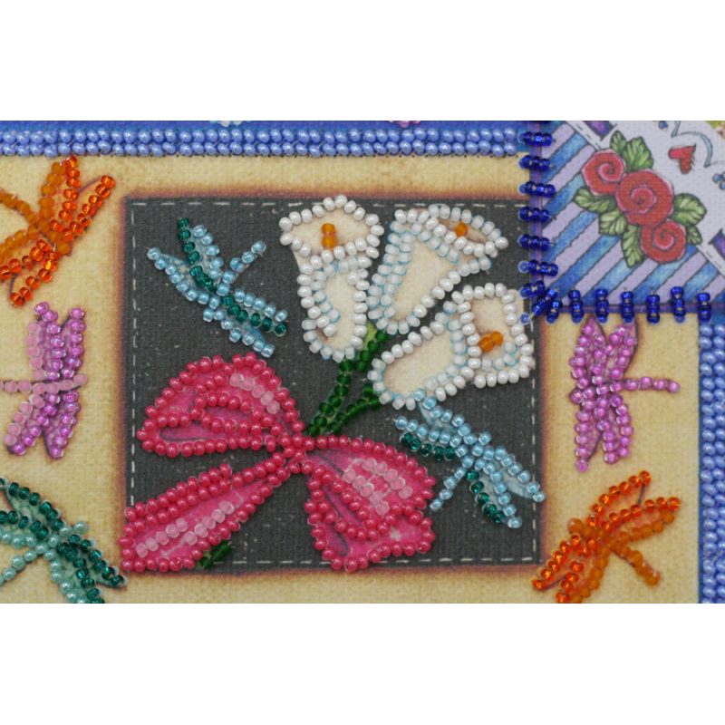 Photo frame kit for bead embroidery "Summer patchwork"