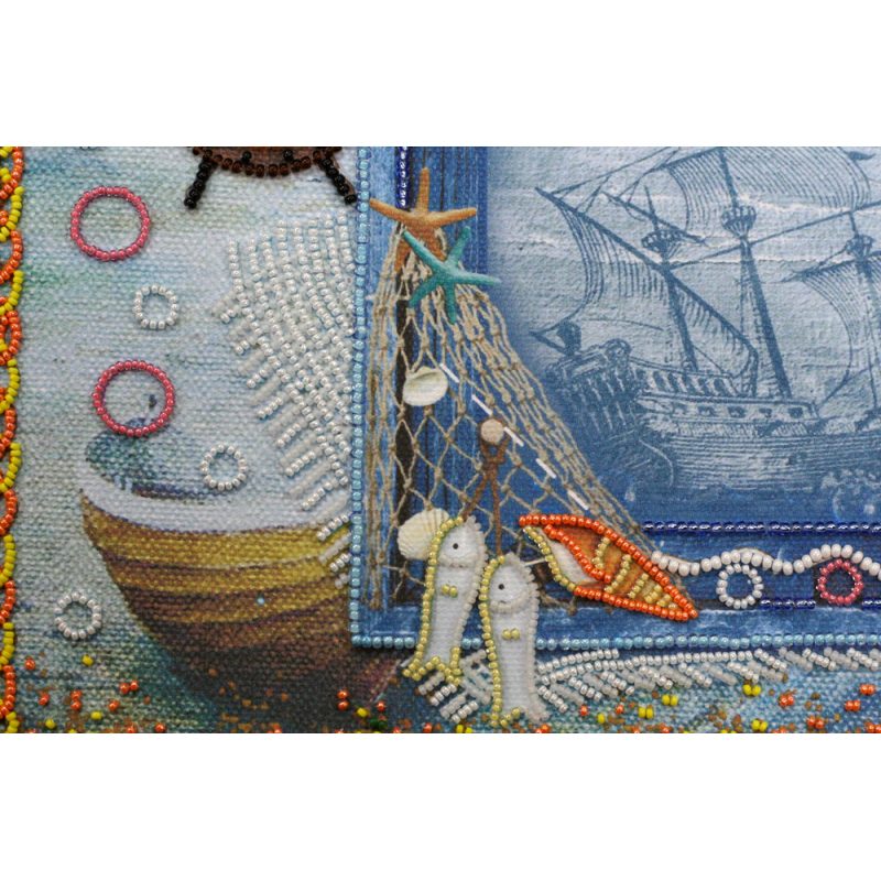 Photo frame kit for bead embroidery "Treasures from the sea