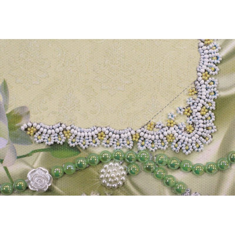 Photo frame kit for bead embroidery "Delicate Lily of the valley"