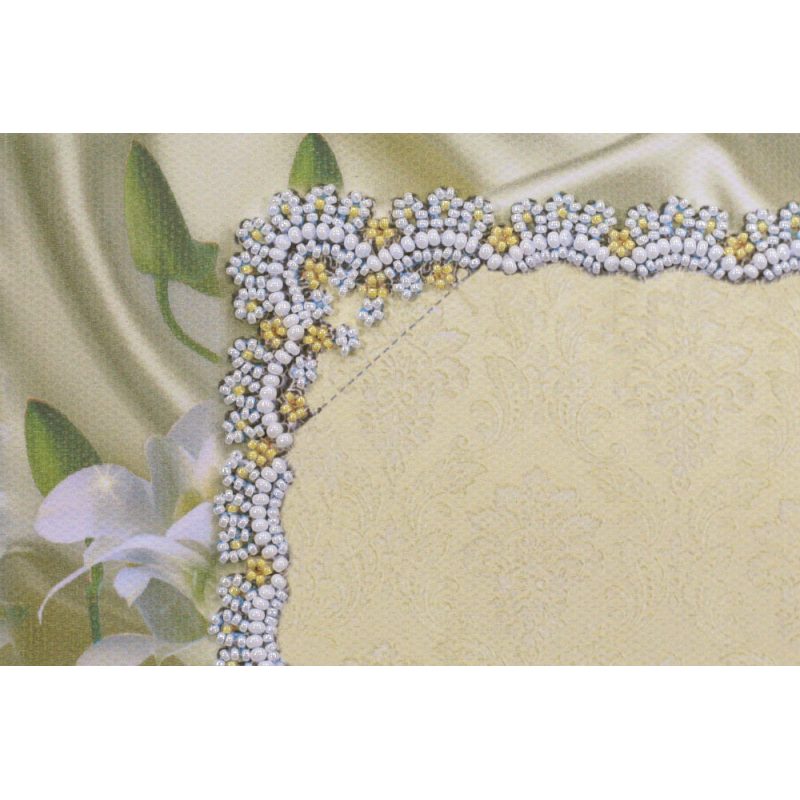 Photo frame kit for bead embroidery "Delicate Lily of the valley"