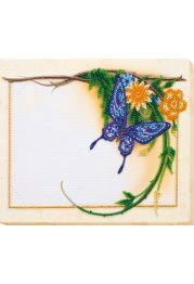 Photo frame kit for bead embroidery "Blue batterfly"