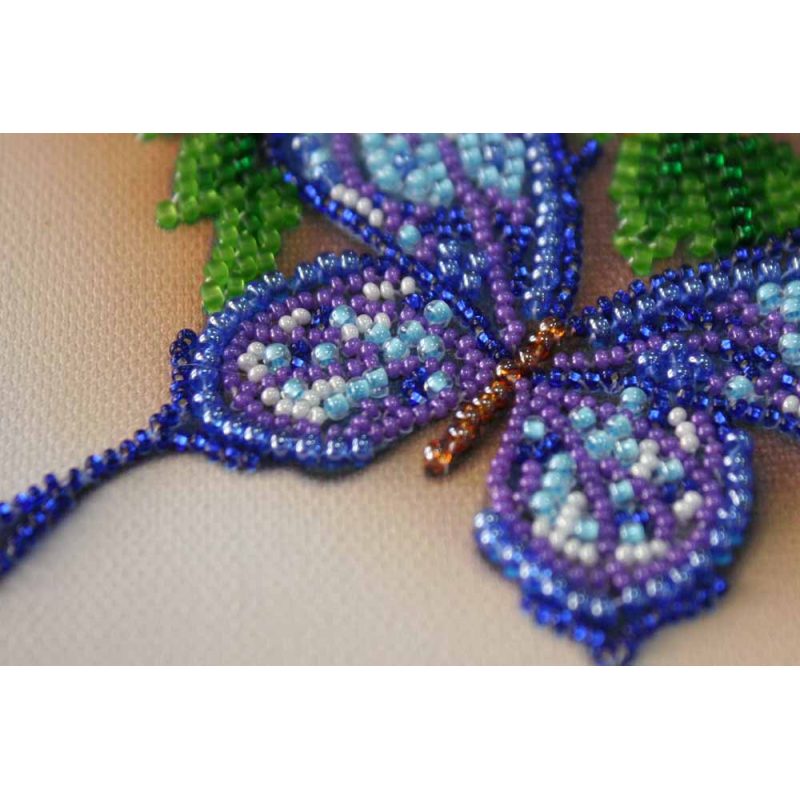 Photo frame kit for bead embroidery "Blue batterfly"