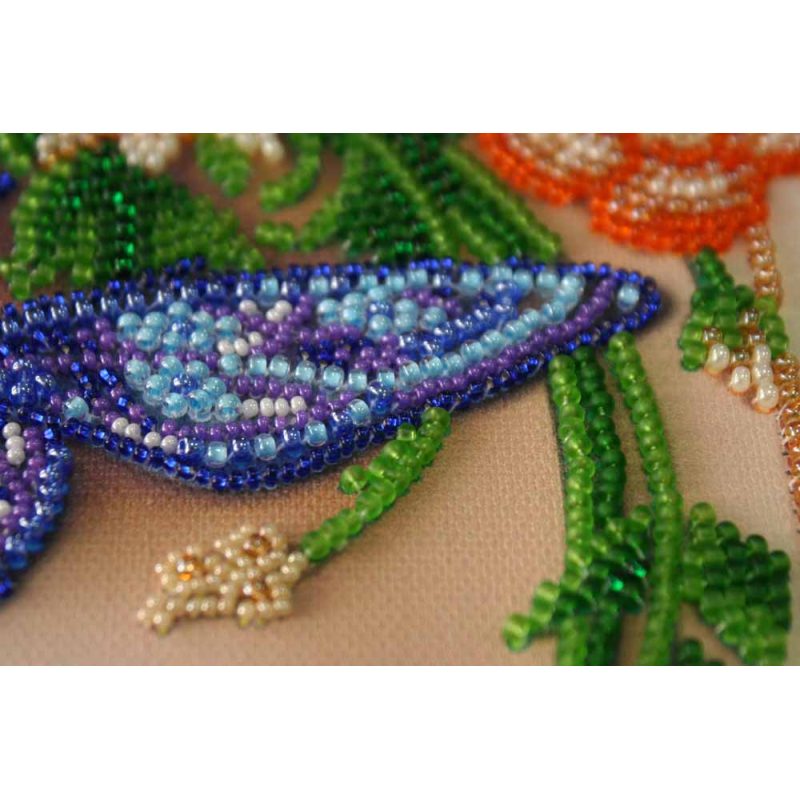 Photo frame kit for bead embroidery "Blue batterfly"