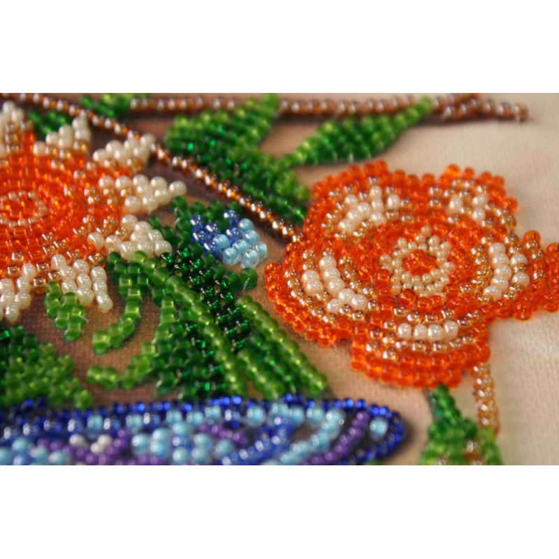 Photo frame kit for bead embroidery "Blue batterfly"