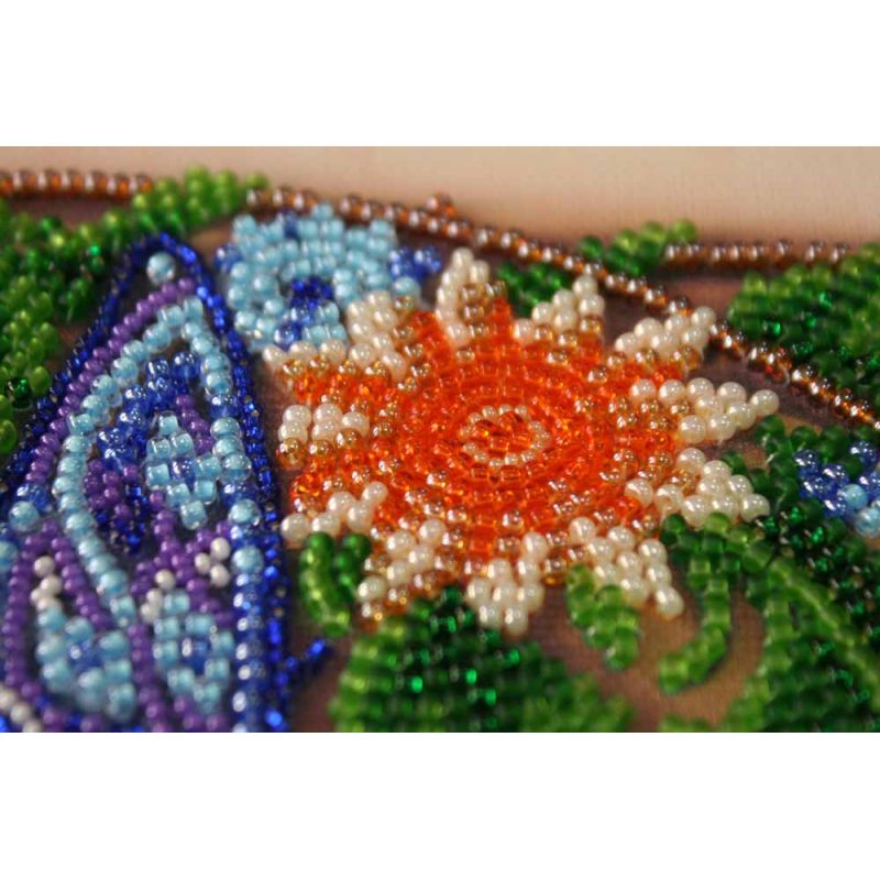 Photo frame kit for bead embroidery "Blue batterfly"