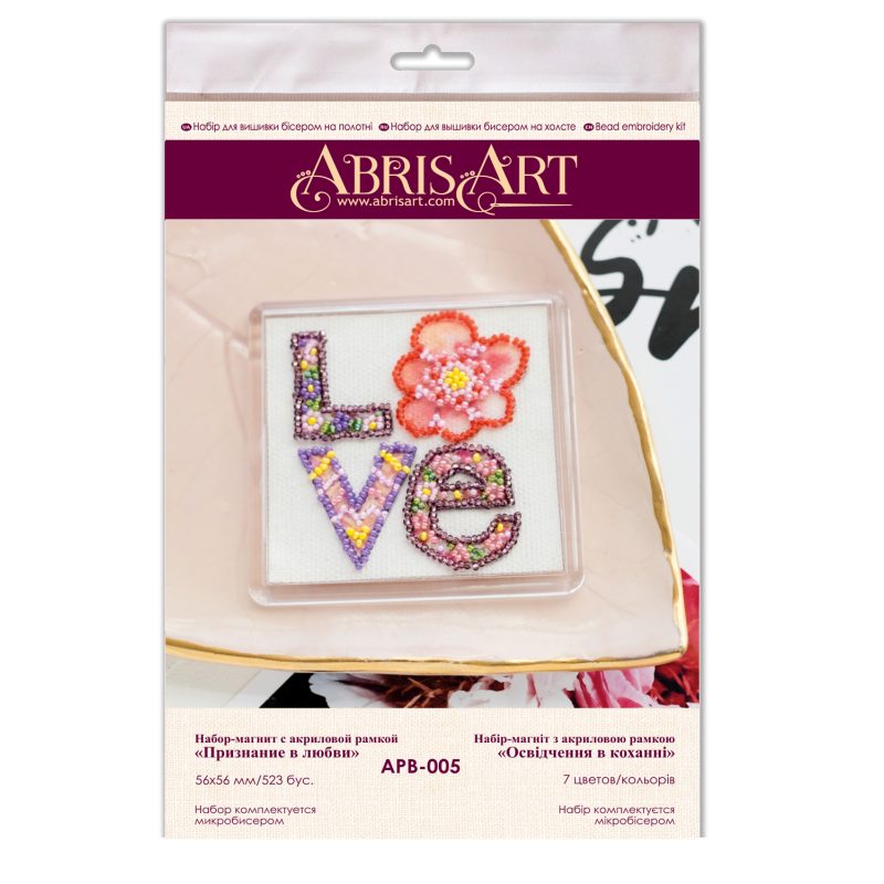 Magnets Bead embroidery kit Declaration of love