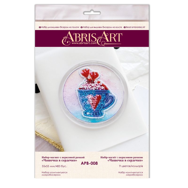 Magnets Bead embroidery kit Cup in heart
