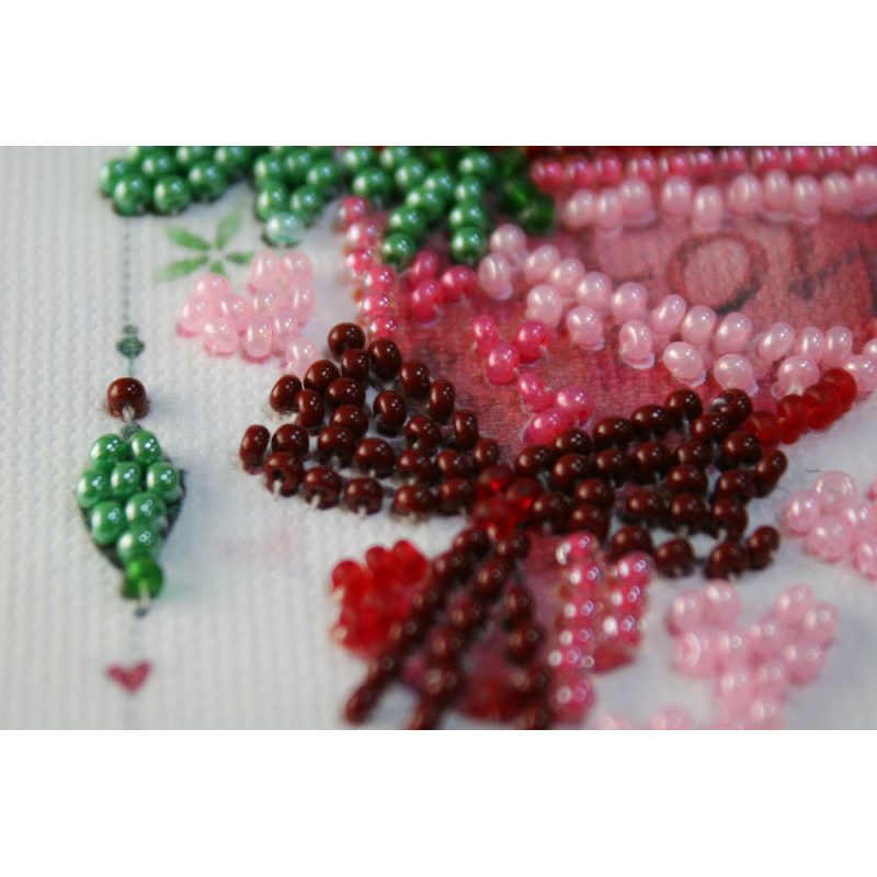 Pennant-kit Bead Embroidery Bouquet with love
