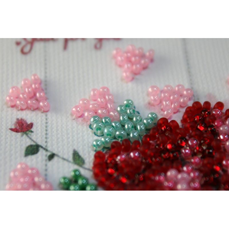 Pennant-kit Bead Embroidery Bouquet with love
