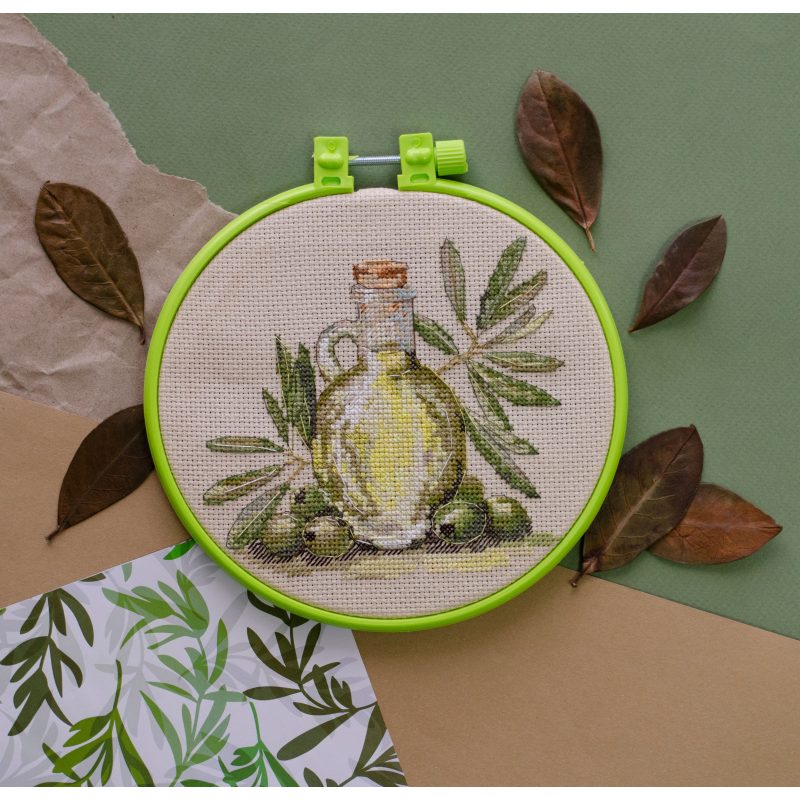 Embroidery hoop Plastic embroidery hoop, light green, d-165 mm