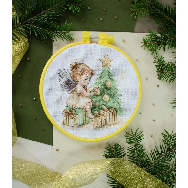 Embroidery hoop Plastic embroidery hoop, yellow, d-165 mm