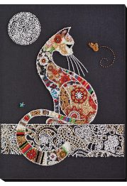 Main Bead Embroidery Kit Cat and moth