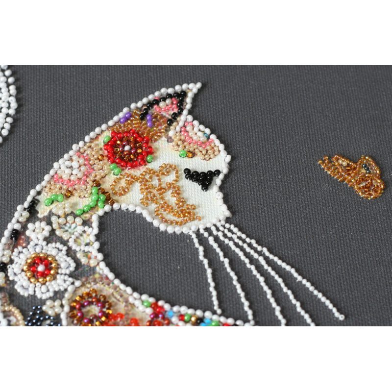 Main Bead Embroidery Kit Cat and moth